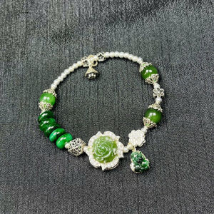 vòng tay nữ ngọc bích tự nhiên mix charm tì hưu cẩm thạch bọc bạc hoa mẫu đơn ngọc bích vip bọc bạc đồng điếu cẩm thạch tự nhiên và charm bạc cao cấp vòng tay đá phong thủy trang sức thiết kế đủ hóa đơn thẻ bảo hành