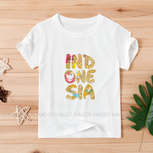 atasan kaos t-shirt baju anak cewek cowok laki perempuan katun lengan pendek seragam 17 agustus HUT RI merdeka Indonesia batik