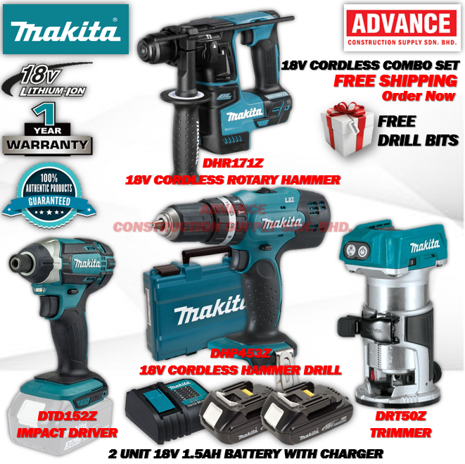 MAKITA POWER TOOLS 18V SUPER VALUE COMBO SET **BUY ONE FREE ONE