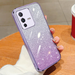 Vivo V23 5G Case For Vivo V23 5G【Soft Colorful plating flower shockproof phone case cover】