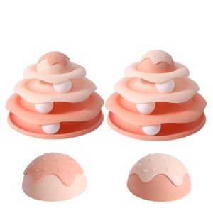 Pet Toy Cat Four Layer Ice Cream Tower Ball & Track Game Cat Toy Boredom Removal |Mainan Trek Kucing Hilang Bosan|