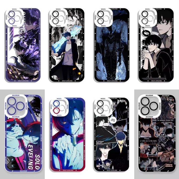 Case For Iphone 13 Pro Max 11 12 14 Pro Max 12 13 Mini 11 Phone Case Anime  Solo Leveling Pattern Angel Eyes Cool Shockproof Clear Camera Protective
