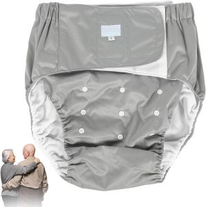 4 Colors Adults Diapers Reusable Nappy Washable Adjustable Large Diaper for for Women Men Bariatric Seniors Patients Incontinence Care(Yellow)