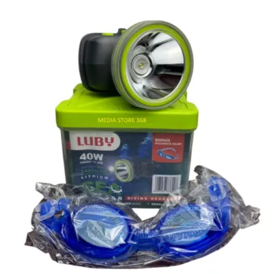 SENTER KEPALA SELAM LED 60W LUBY L-1816L - SUPER TERANG - TAHAN LAMA - FREE KACA MATA RENANG