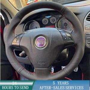 ZZSA Customized Car Steering Wheel Braid Cover Hand Sewing Microfiber Leather For Fiat Bravo Doblo Opel Combo Grande Punto Linea Qubo 2Z6B7