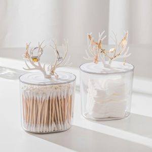 Mainland Kotak Penyimpanan Kapas Acrylic Rak Kosmetik Aksesoris Tempat Makeup Kotak Perhiasan Multifungsi Kapas & Cotton Bud HRM327