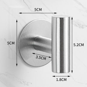 I know Stainless Steel Robe Hook Adhesive Wall Hook Towel Hook for Bathroom Kitchen Garage Heavy Duty Wall Mounted Kitchen HardwareStrong Adhesive Wall Hanging Metal Clothes Hook