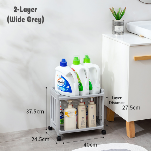 Storage Trolley Bookshelf Slit Storage Cabinet Bathroom Living Room Home Organizer Rack Kitchen Narrow Movable Storage With Hook