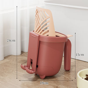 ASRV Large Capacity Integrated Cat Litter Scoop and Trash Can Combination Two-in-One Cat Cleaning Tool Easy Storage of Cat Feces
