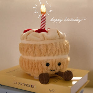 British Jellycat Fun Birthday Cake Doll 20cm Soft Doll Plush Toys Accompanying Doll Birthday Gift Holiday Gift
