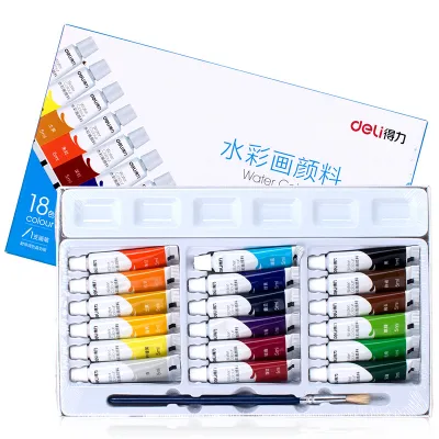 DELI Water Colour 12 18 24 Colors 5ml Painting Set Art Watercolour Pigment