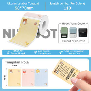 Kertas Label Termal Ukuran Besar untuk Mesin Label NIIMBOT B1/B21/B3S Cocok untuk Penandaan Produk Pencetakan Barcode Kertas Label Berkualitas Ramah Lingkungan