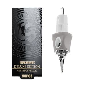 Dragonhawk Tattoo Needles Cartridges 1001RL 50 Count Glide Extra Smooth Designed for a Close Smooth Hit Round Liner