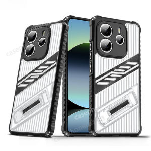 Shockproof Casing For Xiaomi Redmi Note 14 Pro Note14 Note14Pro 14Pro 5G 2025 Phone Case Clear PC+Silicone Kickstand Back Cover