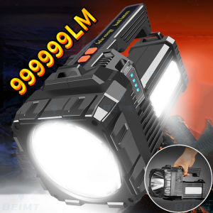 Big Flashlight High Power Heavy Duty Torch light LED flash lights rechargeable Emergency light Outdoor Camping Spotlight Portable light long range Search light Floodlight Solar Flashlight Warning Light hand flashlights heavy duty flashlight 100000 lumens
