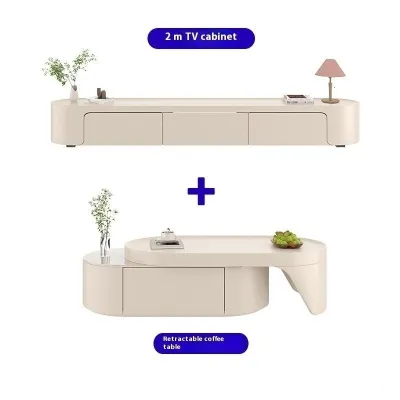 Living Room Household Storage TV Cabinet Tv Console Floor Standing TV Cabinet Cream TV Cabinet Console Simple
