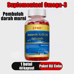 💕Barang spot💕【Pulihkan pembuluh darah yang sehat】Kapsul minyak krill Antartika/Suplemen serat makanan/Kapsul minyak krill Antartika/Mengandung astaxanthin fosfolipid dan minyak krill/60 kapsul per botol