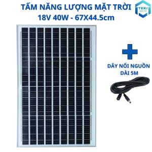 TẤM PIN NĂNG LƯỢNG MẶT TRỜI MONO 18V 40W 67x44.5cm - TEKI