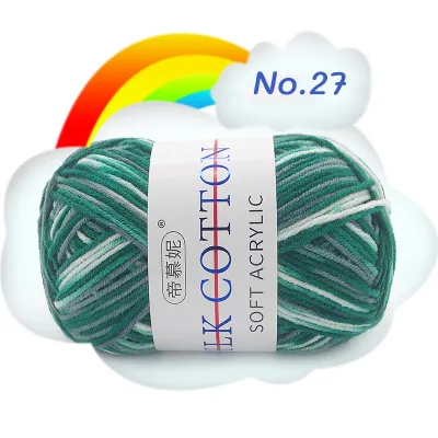 ไหมพรมคอดตอลนม 3ply/ ไหมพรม3ply สีแบบทูโทน มีมากกว่า20สี /ไหมเนื้อนุ่ม100% Cotton ถักง่าย เนื้อลื่นนุ่ม สีทูโทนสวย 1ม้วน 50กรัม สินค้าพร้อมจัดส่ง