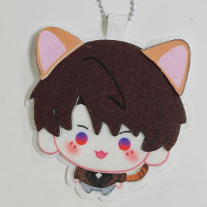 Love and Deepspace Caleb DIY Felt Hanging Decoration Cute Cat Ear Chibi Head Plush Anime Game Peripheral Collectible Bag Accessory Gift For Fans