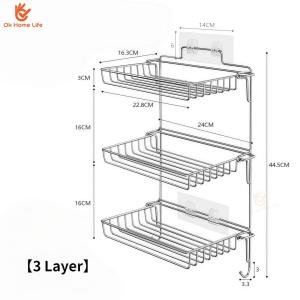 SG Stock Household Wall Hanging Storage Rack Stainless Steel No Punch Foldable Multi‑Tier Organizer Kitchen Accessories