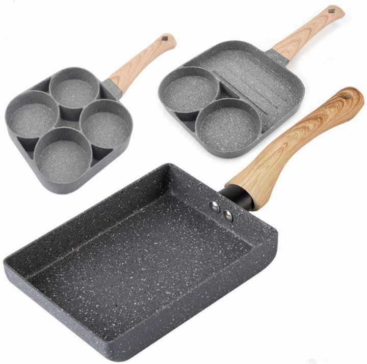 【KW】Rolled Egg Japanese Style Cooking Tool Maifanite Stone Kitchen Non-stick Omelette Tamagoyaki Breakfast Frying Pan