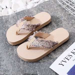 [Free Shipping] Ethnic Style WomenS Flip-Flops New Summer Model WomenS Outdoor Thick-Soled Wedge Beach Sandals