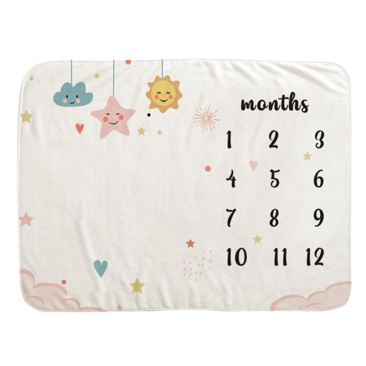 Baby Monthly Record Growth Milestone Blanket Newborn Photography Prop Cloud  Star Pattern Children Photo Background Cloth Lazada PH