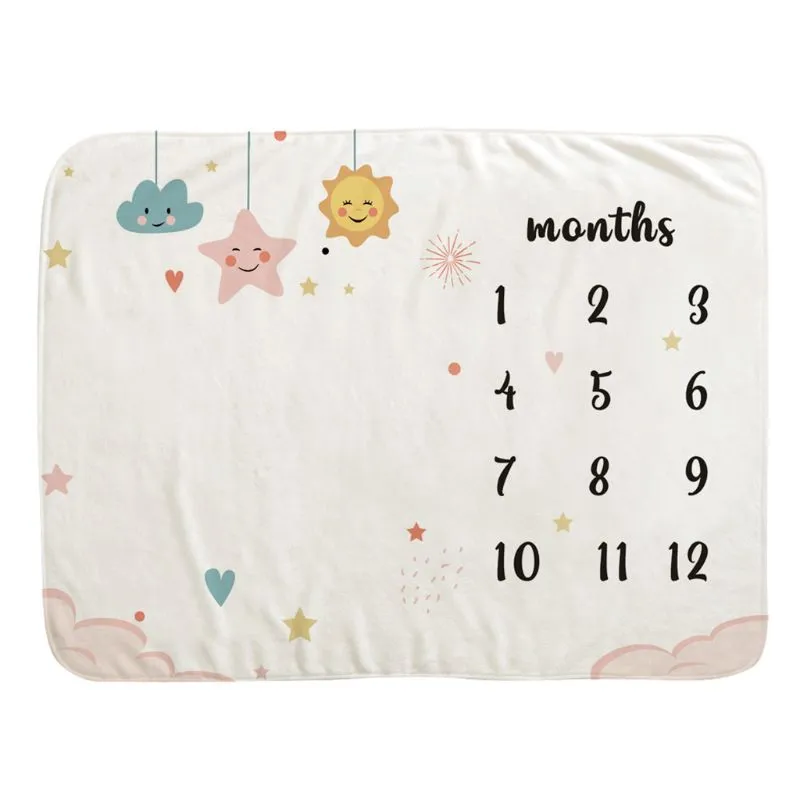 Baby Monthly Record Growth Milestone Blanket Newborn Photography