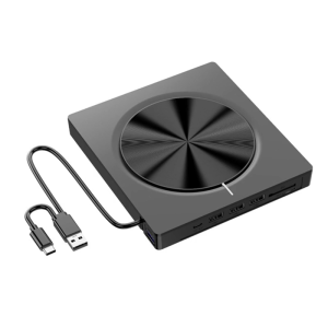ไดรฟ์ภายนอกแบบพกพา USB3.0ชนิด C CDs/DVDs พร้อมตัวอ่านหลายตัวและ4พอร์ต USB สำหรับ Win