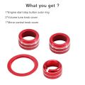 4Pcs Knob Cover for Subaru Crosstrek Impreza 2024 2025 Accessories, 2025 Forester, 2020-2025 Legacy Outback, 22-24 WRX 23-25 Ascent, Volume Tune, Start Stop Button Ring Rear Mirror Knob Cover (Red). 