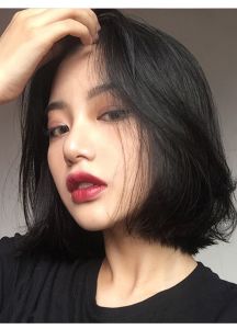 ผมปลอมสไตล์บโบโบใหม่สำหรับผู้หญิงทรงเรียบง่ายมีความนุ่มนวลใส่หน้า