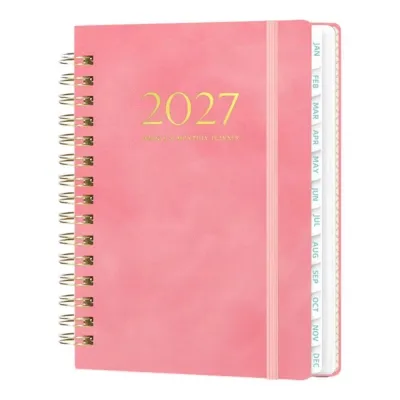 OOG Thick Pages 2027 Weekly Planner Tab Divided Lightweight Spiral Planner 365-day Paper Made A5 Agenda Notebook Work