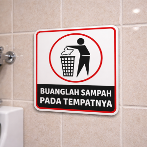 Sign Kebersihan Akrilik Minimalis | Tulisan Jagalah Kebersihan Modern & elegan