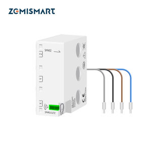 Zemismart Tuya Smart Energy Meter Electric Energy Monitoring SmartLife APP Measure Alarm Smart Power Consumption kWh Meter Wattmeter Circuit Breaker Voltmeter Max 63A for Smart Home Monitor Real Time Monitoring of Electrici