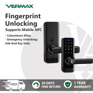 Vermax Smart Door Lock Anti-lock Button Fingerprint Door Lock Support APP/Fingerprint/Password /ICC