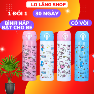 Bình giữ nhiệt 500ml có vòi và nắp bật siêu cute bình nước giữ nhiệt cho bé đi học cao cấp