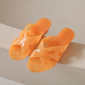 [Free Shipping] New Summer Crystal Sandals for Women Outdoor Non-Slip Wear-Resistant Thick-Soled Mid-High Heel Wedge Flat Sandals