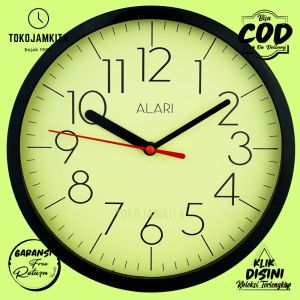 Jam Dinding Quartz Dekorasi Rumah Minimalis Lucu Alari AL1188 Besar BestSeller Putih