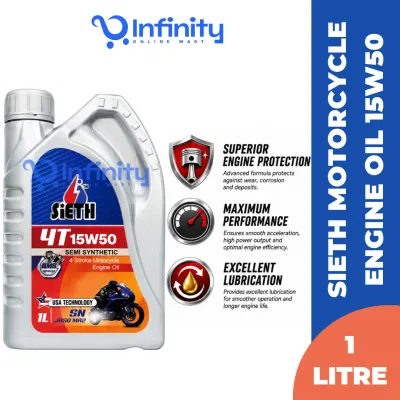 SIETH Oil 15W50 4T SN Semi Synthetic Motorcycle Oil Minyak Pelincir Y15 LC 135 125Z EZ5 YAMAHA YZF