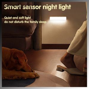 Bathtool🥰Motion Sensor Night Light Wireless LED Light USB Rechargeable Wardrobe Cabinet Lamp Night Lights For Home Kitchen Bedroom