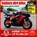 New Life 49cc Enduro motorcycle for kids Enduro Dirt Pocket bike for Kids 2 Stroke Gasoline Type 2 Tires Pull Start Ride on motorbike Mini Pocket Bike with Light Ride on Motor mini motorcycle.. 