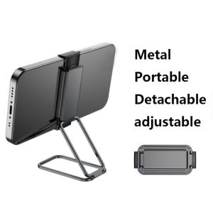 Clipping Zinc Alloy Metal Cellphone Holder with Clip Portable and Foldable Adjustable·Stand