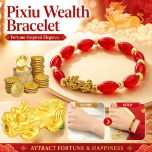 Women Agate Beaded Bracelet Gold Pixiu Charm Bracelet Feng Shui Lucky Wealth Bracelet Oval Hard Gold Bead Bracelet