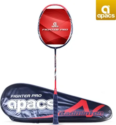 Apacs Fighter Pro - Badminton Racket Strung With Cover Alu-Graphite (Red/Green)