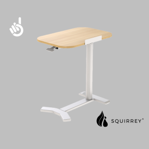 Squirrey Height Adjustable Foldable Side Desk – 650-1050mm Tilt Top 90° Thin Foot Rollers 7KG Load