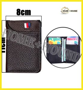 HOME + HOUND 1pcs Mini Leather Thin Pocket Flip Purse Wallet Drivers License Business Credit Card ID Foldable Holder