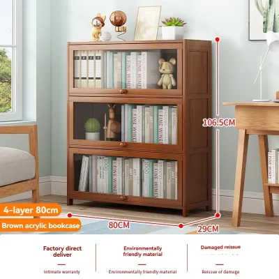 Display Wooden Cabinet BookShelf Bookcase Cabinet Cupboard Bamboo Multi-layer Storage Rack Cabinet