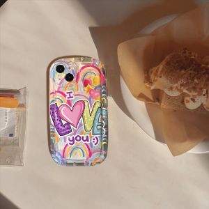 Compatible with iPhone case 14 Pro Max 11 13 Love Doodle casing 12 14 XR X Xs Max shockproof anti-drop clear 7 8 Plus 14
