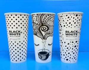 แก้วกระดาษ ร้อน/เย็น 22 ออนซ์ 1000 ใบ /ยกลัง/ปาก 90/คละลาย 3 ลาย ตามภาพใช่วัสดุ เกรด นำเข้าอย่างดี หนา ทนทาน เข็งแรง - กระดาษ PE กันรั่ว กันซึม